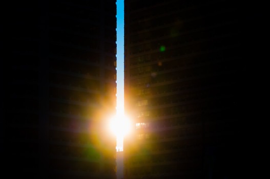 Philadelphie - Le soleil entre deux immeubles