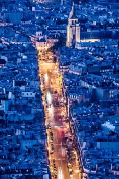 Rue de Rennes et église St-Germain-des-prés depuis la tour Montparnasse