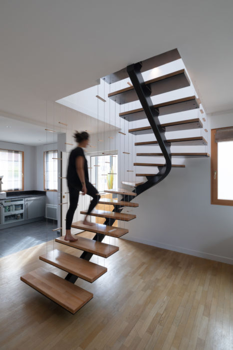 Escalier bois et metal design