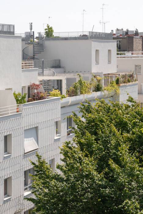 Vue en hauteur des terrasses