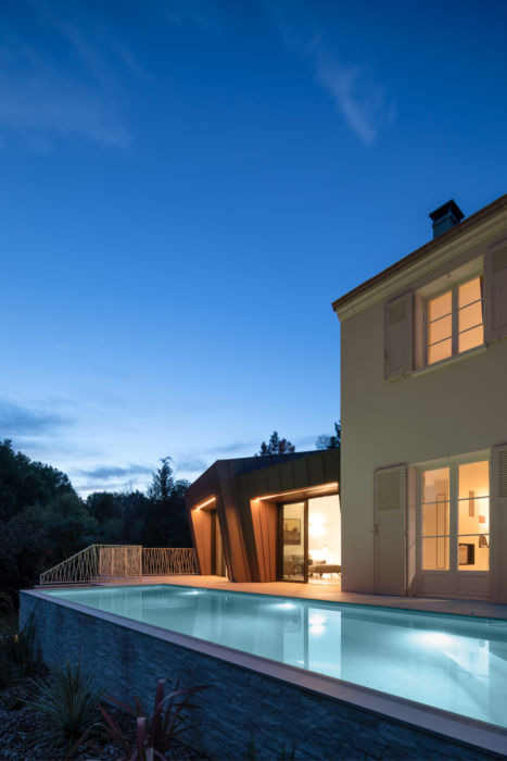 Piscine et extension maison ancienne