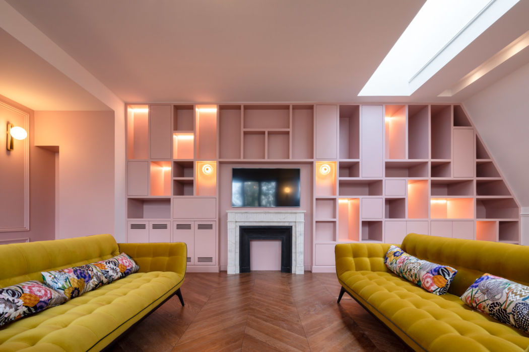 Intérieur rose et jaune Marais